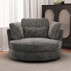 Hrinhom 50.2"W Accent Barrel Chair,360°  Swivel Club Chair with Metal Base-Gray - 2 of 4