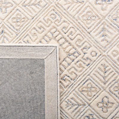 Ivory Beige Hand-Tufted Wool Area Rug 5' x 8'