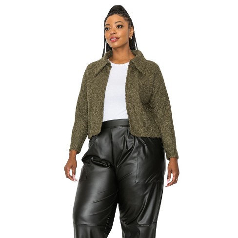 L I V D Women's Erica Shearling Crop Jacket - image 1 of 3