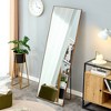 Full Length Mirror 65"x23" Floor Mounted Full Body Mirror with Stand Hanging or Leaning Wall,Wood Frame Bathroom Makeup Mirror for Bedroom - 3 of 4