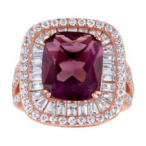 Designs By Gioelli 14K Rose Gold Over Sterling Silver Simulated Amethyst Ring - 1 of 3