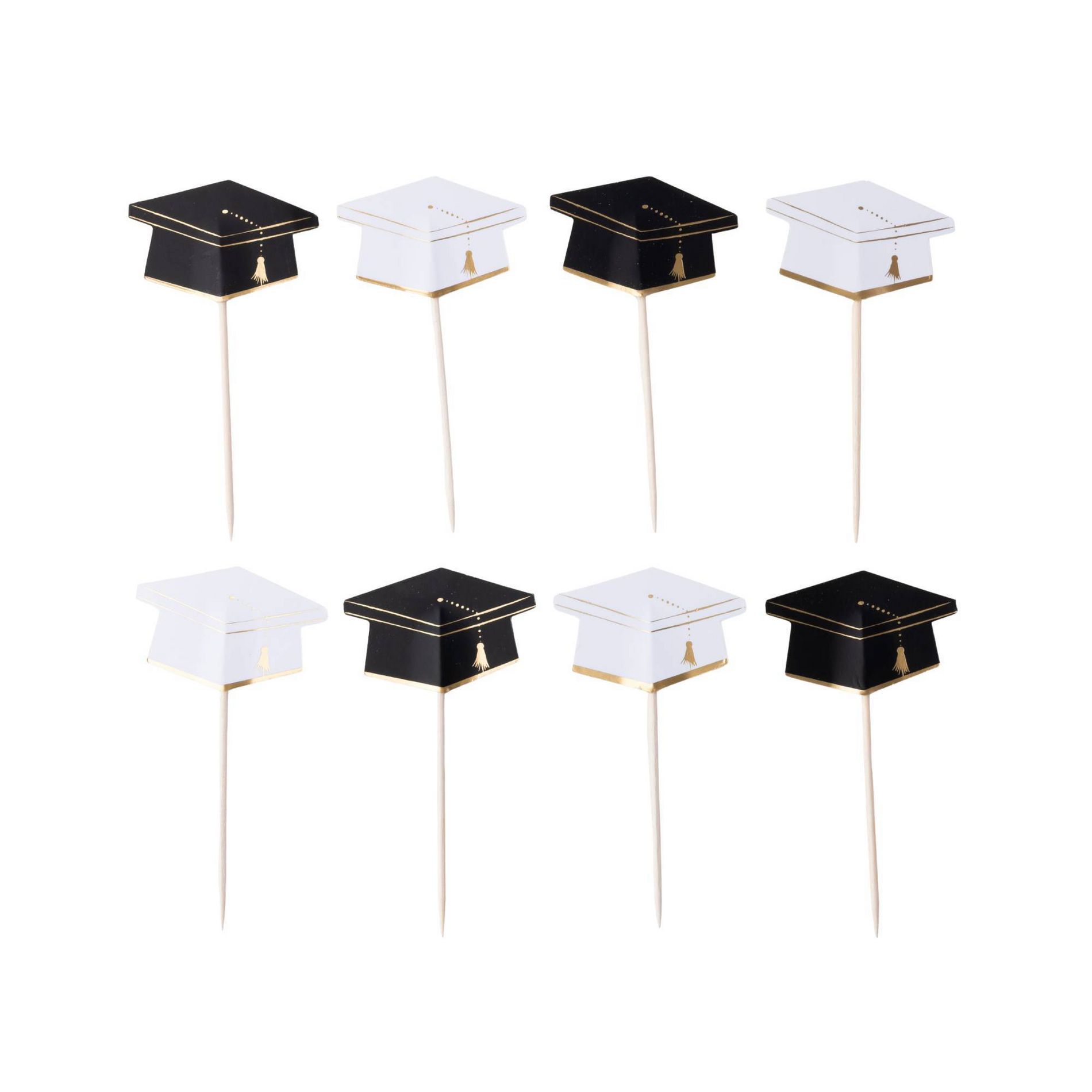 Bonjour Fete 24ct Graduation Cap Cupcake Toppers
