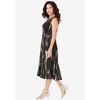 Roaman's Women's Plus Size Printed Empire Waist Dress - 4 of 4