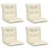vidaXL Garden Lowback Chair Cushions 4 pcs Cream 39.4 in.x19.7 in.x2.8 in. Fabric - 3 of 4