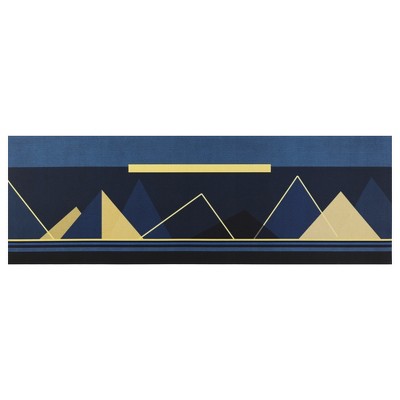 Unique Bargains Modern Waterproof Cushioned Non-skid Kitchen Mat Set Of 1  Navy Blue-2 18 X 47 : Target