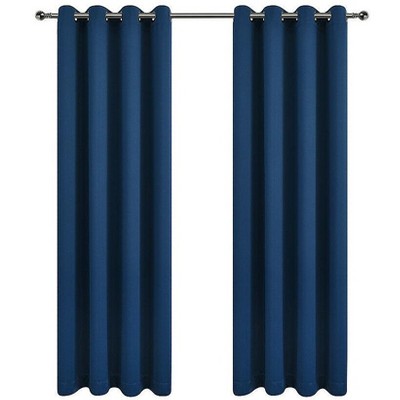 Image of Kate Aurora 2 Pc Blackout Grommet Thermal Window Curtain Panels - 50" x 84" - Navy