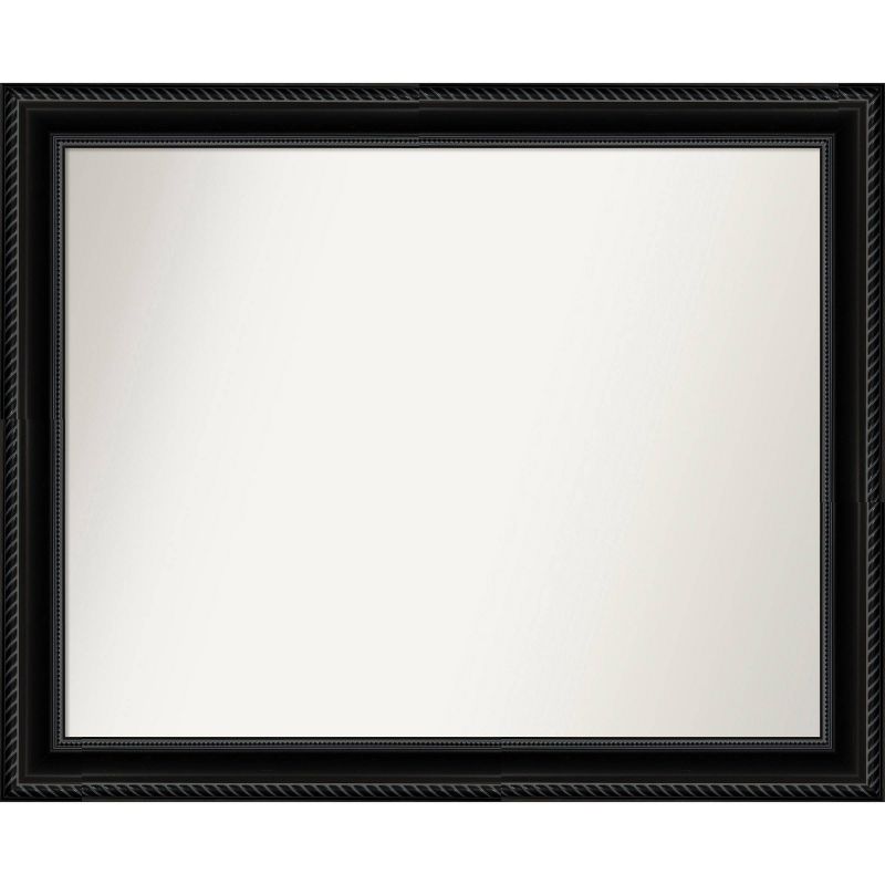 32&#34; x 26&#34; Non-Beveled Corded Black Wall Mirror - Amanti Art, 1 of 9