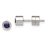 Chisel Stainless Steel Polished Blue Cubic Zirconia September Birthstone Stud Earrings - 2 of 4
