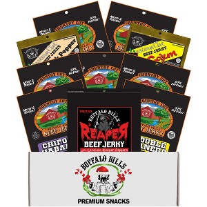 Buffalo Bills 10-pc Mostly Hot Jerky Christmas Sampler Gift Box (10 packs of mostly hot jerky) - 1 of 4