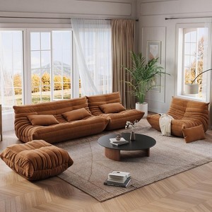 Modular Sectional Sofa, Bean Bag Couch with Deep Seat,Upholstered Couches for Living Room Bedroom,Bedroom,Apartment - 1 of 4