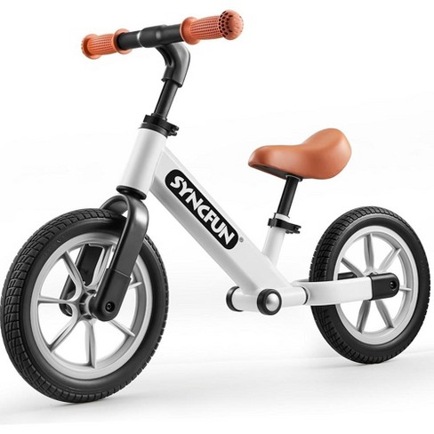 SYNCFUN Toddler Balance Bike White Easy Adjustable Seat and Handlebar Gift Bike for Kids Toddler Bike for 2 3 4 5 Year Old Boys and Girls