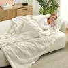 Amelie Home Striped Faux Fur Throw Blanket for Sofa, Bed, or Chair - 4 of 4