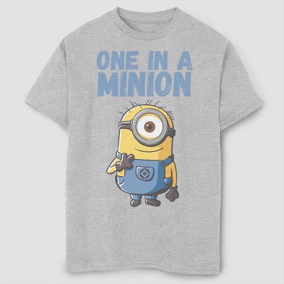 Boys Despicable Me Minions One In A Million Graphic T Shirt Gray Xl Target - mario party 9 yoshi shirt roblox