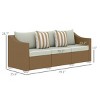79" Outdoor Patio Sofa with Cushions and Steel Frame, Wicker 3 Seat Couch for Deck, Garden or Porch -3irtyhousy - 4 of 4