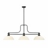 Melange 3-Light Linear Billiards Pendant - Matte Black with Opal Glass Shades - 4 of 4