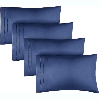 Ultra Soft Solid Pillowcases Set of 4 - Cozy & Breathable 4 Piece Pillow Covers - CGK Linens