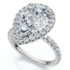 Pompeii3 Certified 2 1/3Ct Pear Diamond Engagement Ring Halo 14k Gold or Pt Lab Created - 3 of 4