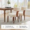 MAYEERTY Set of 2 Linen Dining Chairs, Curved Backrest Solid Wooden Legs, Dining Room Living Room, Beige - 3 of 4