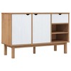 vidaXL Sideboard OTTA Brown and White 44.9 in.x16.9 in.x28.9 in. Solid Wood Pine - 2 of 4