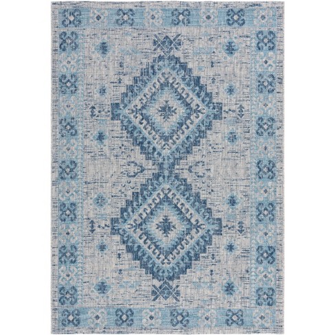 Courtyard CY8546 Power Loomed Indoor/Outdoor Area Rug - Light Grey/Blue -  8'x11' - Safavieh