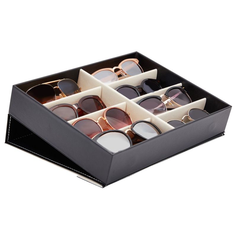 Juvale 8 Slot Sunglasses Organizer Storage, Eyeglasses Holder for Home – Multiple Glasses Display Case (12.7x9.8 in), 6 of 10