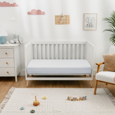 White Muslin Cotton Fitted Crib Sheet for Toddler Mattress