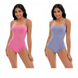 INSPIRE CHIC 2 Pcs Women's Cami Convertible Straps Slimming Waisted Buttons Bottom Butt Lifter Body Shapers - 1 of 4