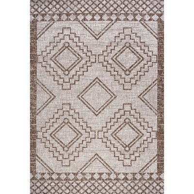 Medallion Mirage 4' x 6' Reversible Indoor/Outdoor Rug in Brown/Beige