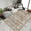 Vintage Rug Floral Area Rugs Thin Boho Geometric Print Distressed Rugs for Kitchen Low Pile Washable - 2 of 4