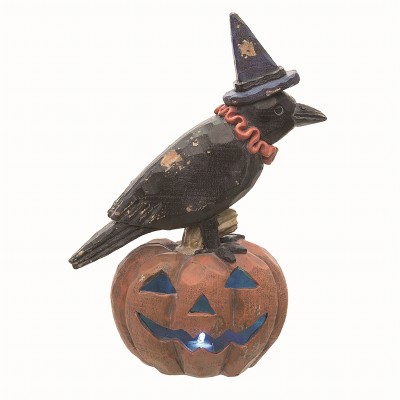 Transpac Resin Multicolor Halloween Light Up Party Hat Crow Pumpkin