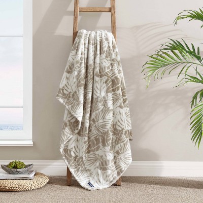 Costa Blanca Beige Reversible Fleece Throw Blanket 50" x 70"
