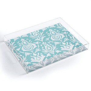 Emanuela Carratoni Teal Ikat Acrylic Tray - Deny Designs - 1 of 4