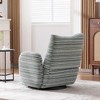 Gulches Mint Green Boucle 360¡ã Swivel High Resilience Sponge Metal Bracket Striped Armrest Modern Leisure Chair Set of 1 - 4 of 4