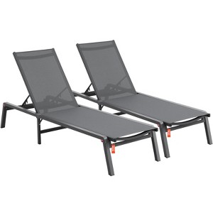 VEVOR Chaise Lounge Chairs Outdoor, Aluminum Patio Lounge Chairs with Adjustable 5-Position, Folding Pool Lounge Chairs - 1 of 4