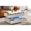 Airsurfer Lift-Top Coffee Table with 2 Drawers Modern Coffee Table with Hidden Compartment Multi-Functional Coffee Table with High-Gloss Finish - 4 of 4