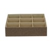 Household Essentials 3pc Drawer Organizer Set Latte Linen: Stackable Storage Boxes, Hard Sided, Light Brown, 12.6"x12.6" - 4 of 4