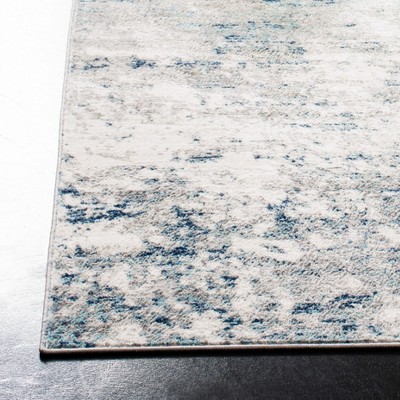Contemporary Jasper Abstract Blue 5' Square Synthetic Rug