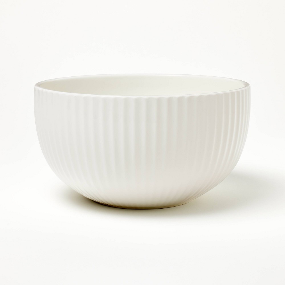 Earthenware Ribbed Mixing Bowl Cream - Figmintâ„¢