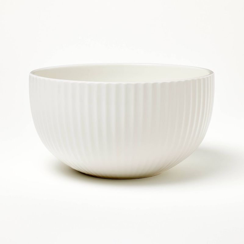 Earthenware Ribbed Mixing Bowl Cream - Figmint&#8482;, 1 of 5