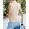 Women's Mock Turtle Neck Sweater Vest Sleeveless Knit Pullover Tank Tops Casual Trendy Slim Fitted Tops - 2 of 4