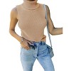 Coolmee Womens Sleeveless Sweater Vest Turtleneck Ribbed Knit Tank Tops Basic Slim Fit Top - 3 of 4