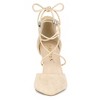 Allegra K Women's Pointed Toe Chunky Heels Lace Up Sandals Pumps - 3 of 4