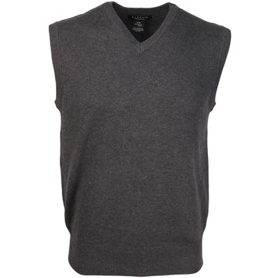 Solid Cotton V-Neck, Sleeve Less Sweater Vest