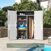 Aoxun Outdoor Storage Shed with Floor, 64 Cu.Ft Vertical Waterproof Storage Cabinet for Garage Storage, Pool Storage, Bike Shed, Garden Shed, White - 3 of 4