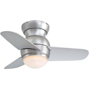 26" Minka Aire Spacesaver Brushed Steel Hugger LED Ceiling Fan for Bedroom Kitchen Office Bathroom - 1 of 4