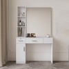 Barber Salon Station with Mirror, Wall Mount Hair Styling Salon Station with Hair Dryer Holders Open Shelves, Drawer, Beauty Spa Salon Equipment - 4 of 4