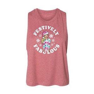 Women's Barbie Holidays & Christmas Graphic Racerback Tank - Heather Mauve - Small - 1 of 3