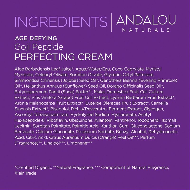 Andalou Naturals Goji Peptide Perfecting Cream - 1.7oz, 4 of 8