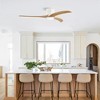 52" Flush Mount Ceiling Fan with Solid Wood Blades, Remote Control & Reversible Motor, Noiseless, 6 Speed, for Patio, Living Room, Bedroom - 4 of 4