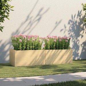 Christopher Knight Home Jeans Outdoor Modern Minimalist Lightweight Concrete Rectangle Planter Boxes (Set of 2) - 1 of 4